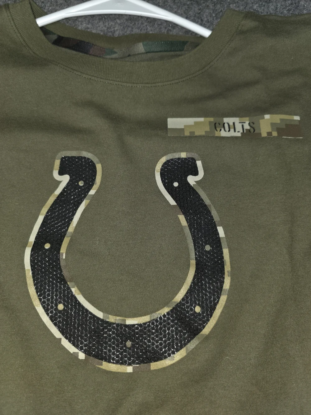 Nike NFL Olive Green Colts Long Sleeve Dri-FIT Shirt